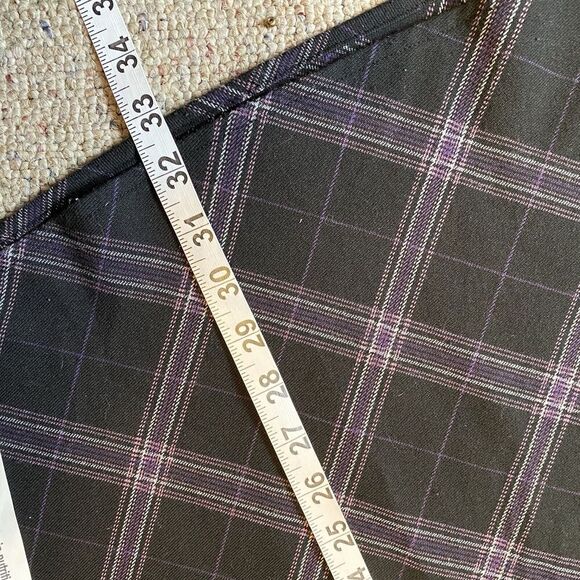 Croft Barrow A Line Skirt sz 10 Stretch Plaid Career Full Back Purple Office - Picture 4 of 7
